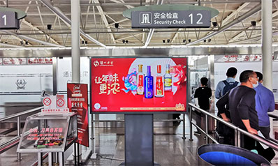 三亞機(jī)場(chǎng)T1+T2國內(nèi)出發(fā)安檢口刷屏廣告