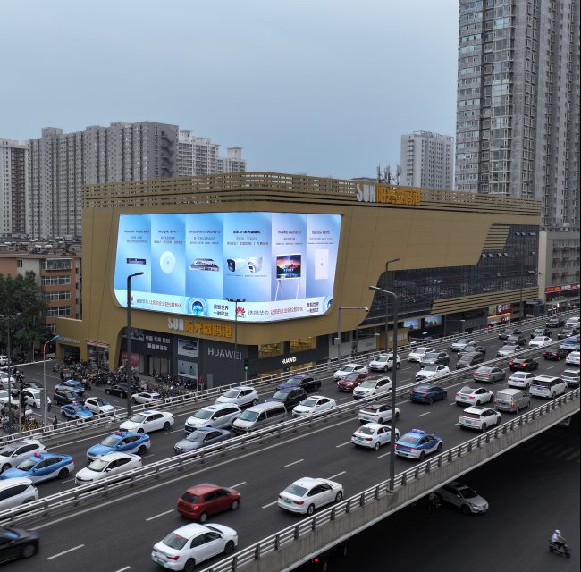 太原小店南內(nèi)環(huán)陽(yáng)光數(shù)碼港外墻LED廣告，太原LED大屏廣告價(jià)格