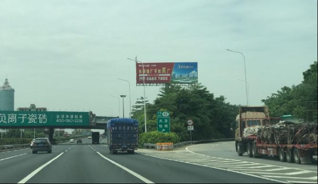 廣佛雙面高桿戶外大牌廣三高速廣告投放，江肇高速廣告價格